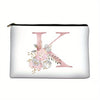 Simple Lettered Portable Pattern Cosmetic or Toiletry Storage Bag for Travel with Zipper