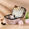 Waterproof Clear PVC Double Layer Makeup Organizer Travel Tote Bag with Zippered Closure
