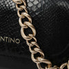 Mario Valentino Friends Foldover Bag with Chain Strap in Black Snake