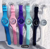 Unisex Minimalist Round Pointer Casual Analog Sports Watch With Candy Color Silicone Watchband