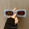 Women's Y2K Candy Jelly Color Rectangle Frame Sunglasses