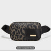 Leopard Pattern Fanny Pack, Fashion PU Leather Belt Bag, Women's Sports Crossbody Chest Bag