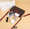 Letter Print Crossbody Bag, Double Zipper Clutch Purse, Women's Faux Leather Handbag With Wristlet