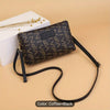 Letter Print Crossbody Bag, Double Zipper Clutch Purse, Women's Faux Leather Handbag With Wristlet