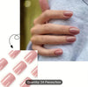 24pcs Glossy Nude Acrylic Nails - Square Tips for Full Coverage False Nails for Women