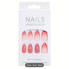 24pcs Glossy Gradient Nude Pink Press On Nails with Glitter Sequins - Full Cover Medium Coffin Ballet False Nails