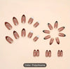 24 Pcs French Tips Nude Press On Nail Almond Fake Nail Golden Line Stripes Leopard Exquisite Nails Design Glue On Nail Full Cover Acrylic False Nail DIY Manicure